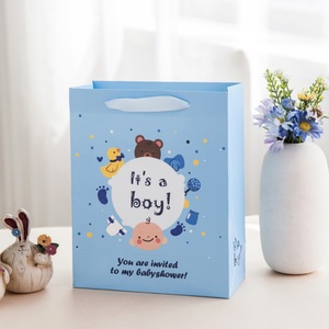 Boîte cadeau carrée recyclable pour enfants, motif dessin animé Happy Egg Full Moon Return, sac en carton pour bonbons nouveau-né, impression par estampage - Product Image 6
