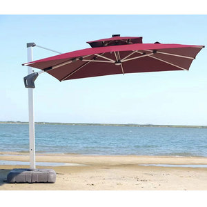 アルミ10 Ft商業用カンチレバーガーデンアンブレラ3mスクエアハンギングオフセットパラソルホテルパークビーチ屋外パティオガーデン - Product Image 3