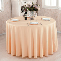 Nappe ronde unie en polyester gaufré de 10 pieds pour mariages, hôtels, banquets et salles à manger