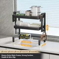 Égouttoir à vaisselle en métal pour comptoir de cuisine, rangement multifonctionnel double couche pour assiettes, bols, baguettes et couteaux