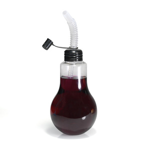 Gobelet de fête en plastique en forme d'ampoule 400 ml avec paille et couvercle en plastique PET, couleur personnalisée, logo personnalisé, vente en gros - Product Image 3