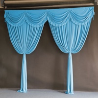 Fournitures et décorations élégantes pour fêtes : Panneaux de fond rose et bleu de 3m x 3m avec draperies pour mariages et événements