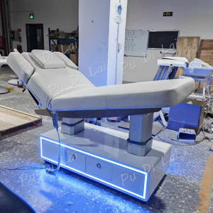 Small White Modern Hotel Single Massage Lash Technician Bed Reclining <b>Adjustable</b> 3 Motor Curled Eyelash Bed with <b>Stool</b> - Product Image 6