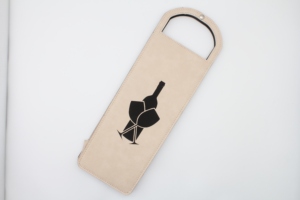 Wholesale Souvenir PU White Leather Fold Portable Bottle Bag Carrier <strong>Winebag</strong> - Product Image 4