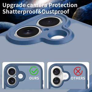 For iPhone 17 16 Mobile Phone Shell TPU PC Translucent Skin <strong>Touch</strong> Feeling for Apple 15 14 Pro Max Lens <strong>Protective</strong> Frosted Case - Product Image 4