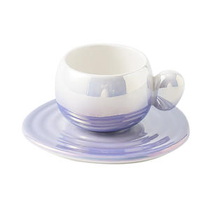 Mylife – ensemble tasse et soucoupe à café en céramique, 250ml, couleur dégradée, design nordique, cadeau pour femmes - Product Image 2