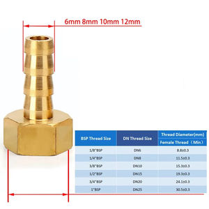 PC PCF <span class=keywords><strong>PL</strong></span> Pagoda Conector 6 8 10 12 14 16mm Conector de lengüeta para manguera Rosca trasera de manguera 1/8 1/4 3/8 1/2 BSP Accesorio de tubería de latón - Product Image 4