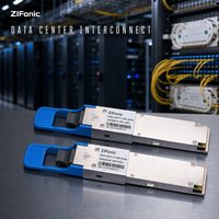 Modul Transceiver Optik ZIFonic 400G QSFP112 DR4 1310nm Single-Mode MPO 500m 400Gbps Fiber untuk Interkoneksi Pusat Data QSFP112