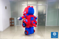Costume de mascotte de dinosaure gonflable publicitaire, facile à installer, rangement ultra compact, costume gonflable de dessin animé pour la marche
