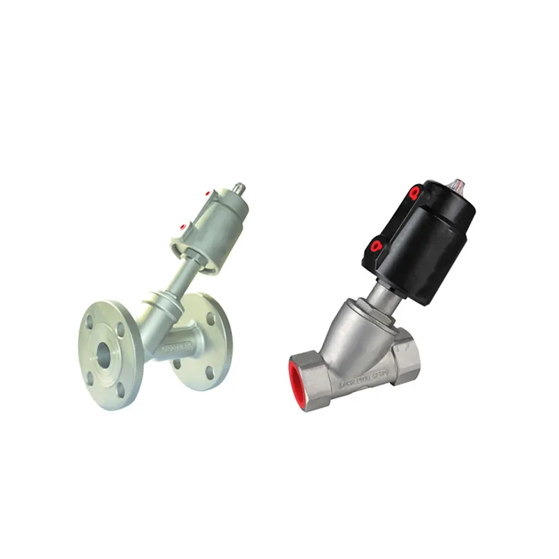 Pneumatic Control Piston Actuator Cheap Manual Angle Seat Valve Double Acting Stainless Steel Foot Valves High Temperature PTFE
