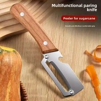 ARMADA Log Peeler Multifunctionele roestvrijstalen fruit- en groenteschiller Houten handvat Eenvoudig te gebruiken handmatig gereedschap Suikerriet Aardappel