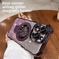 Pour 17 Pro Max & pour 16, étui rigide magnétique transparent en acrylique plaqué diamant, design premium