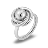 Bague en acier inoxydable 316L style vintage français, motif boule torsadée, couleur or rose, style givré, accessoire pour femme