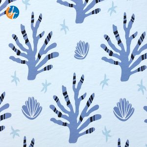 Kemeja baju musim panas ramah lingkungan, baju garmen tekstil lembut teknik tenun motif bunga makhluk laut kain Rayon bersirkulasi - Product Image 6