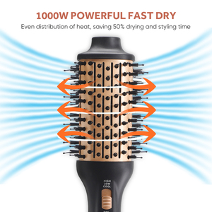Sèche-cheveux <span class=keywords><strong>brosse</strong></span> ionique tout-en-un avec diffuseur, souffleur rotatif et volumateur - Utilisation hôtelière, contrôlé par application, pour la maison, les voyages et les camping-cars - Product Image 3