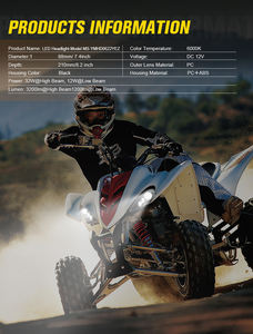 Accesorios para ATV/UTV Yamaha <span class=keywords><strong>Raptor</strong></span> <span class=keywords><strong>700</strong></span> YFZ 450 450R Faro Delantero Halo <span class=keywords><strong>Blanco</strong></span> 32W Luces LED de Luz Alta/Baja - Product Image 2