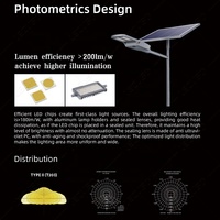 Lampadaire solaire LED extérieur haute puissance 100W 120W avec panneau solaire séparé et poteau