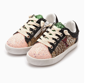 Sneakers alla Moda Unisex per Bambini con Design a Stella Glitterata e Cerniere Laterali, Scarpe Antiscivolo da Esterno per Ragazzi e Ragazze - Product Image 2
