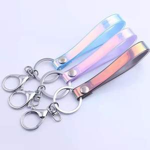 DINGHONG Lanière de poignet en PVC souple, porte-clés avec mousqueton en alliage, accessoires en cuir DIY, logo personnalisé, cadeau promotionnel - Product Image 2