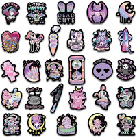 50 autocollants Diablo gothiques violets cool, style graffiti, pour bagages, téléphone portable, ordinateur, décoration, autocollants DIY