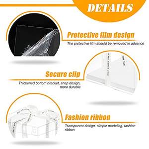 Boîte à gâteaux transparente transparente avec ruban pour pâtisseries Coffrets cadeaux transparents avec couvercle Fête de mariage et affichage de cadeaux - Product Image 5