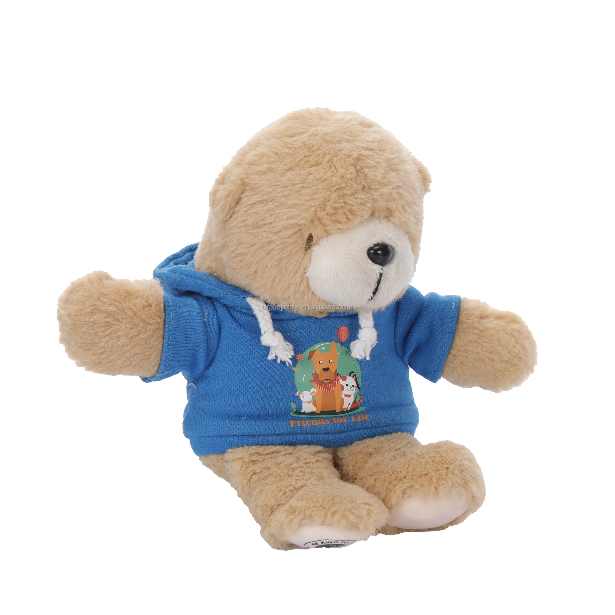 Quente popular teddy bear com moletom encapuzado pelúcia urso animal brinquedos personalizado feito brinquedo macio