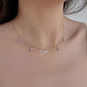 Dylam Delicate Charm Design 925 Silver Link Chain 5A CZ Cubic Zirconia <b>Bee</b> Bird Pendant Necklace for Women Daily Wear Jewelry - Product Image 3