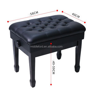 Banco de Piano Ajustable de Madera Maciza de Primera Calidad con Tapicería de Cuero para Pianistas Profesionales - Product Image 2