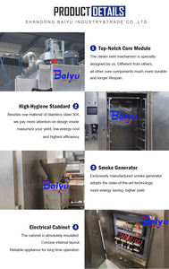 Baiyu CE Aprovação Automática Carne Fumante Forno Sausage Making <span class=keywords><strong>Machine</strong></span> para Fish and Seafood Processing Factory - Product Image 5