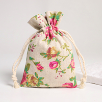 Sac en lin personnalisé avec logo OEM Lionwrapack, sac en coton avec cordon de serrage, pochette de rangement