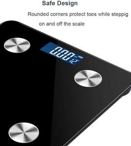 180kg डिजिटल बाथरूम वजन पैमाने स्मार्टफोन App काले 28x28 CM यूएसबी रिचार्जेबल - Product Image 4