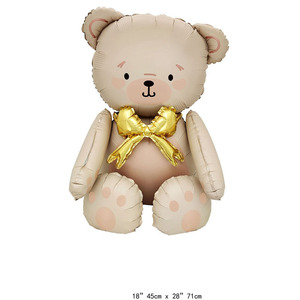 Palloncino in lamina di alluminio a forma di <span class=keywords><strong>orsetto</strong></span> che abbraccia, <span class=keywords><strong>con</strong></span> animali dei cartoni animati, per torte, in confezione di carta - Product Image 6