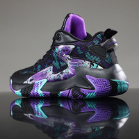 Chaussures de sport montantes pour hommes, professionnelles, d'extérieur, d'été, tendance, à lacets, avec logo de marque, antidérapantes, pour le basketball et la marche