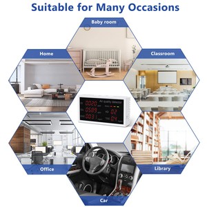 5-em-1 CO <span class=keywords><strong>CO2</strong></span> HCHO TVOC AQI Qualidade do Ar <span class=keywords><strong>Monitor</strong></span> Interior Detector <span class=keywords><strong>CO2</strong></span> <span class=keywords><strong>Monitor</strong></span> de <span class=keywords><strong>CO2</strong></span> Calibração Manual Precisa - Product Image 5