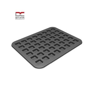 Bandeja antiadherente de acero al carbono para hornear mini muffins cuadrados con 48 cavidades, tipo Brownie Bites, ecológica y multicapa. - Product Image 1