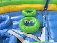 Op maat gemaakte zomerkamp opblaasbare hindernisbaan, UV-bestendig, in Wipeout-stijl