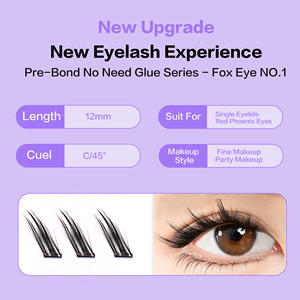 رموش صناعية مخصصة بدون غراء ذاتية اللصق نباتية على شكل مجموعات - Product Image 3