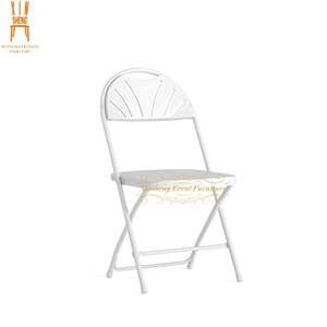 High Quality <strong>White</strong> Plastic Stackable Fan Back <strong>Folding</strong> <strong>Chair</strong> for Events Outdoor Wedding Party Banquet - Product Image 1