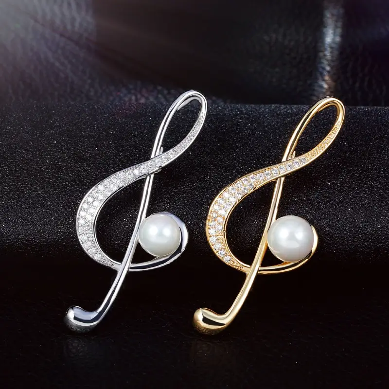 Musical Note Brooch Upscale Women Niche Design Corsage Simple Tide Clothes Pin Accessories