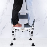 Chaise de douche médicale robuste avec siège en U 3D et double repose-pieds - Qualité clinique