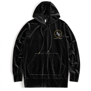 Men's <b>Velvet</b> Hooded Sweatshirt Solid Color Regular Fit Casual Autumn Wear Front Pocket Knitted Pullover Eco-Friendly 300g - Product Image 2