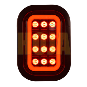 5.3 X3.4 Inch Rectangular LED Tail Light With Neon Glow, STOP/TAIL/TURN 12V/24V LED <strong>Rear</strong> <strong>Lamp</strong> For Truck Trailer SAE/DOT/FMVSS108