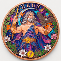 Pièce de monnaie Olympienne Zeus en cuivre fin 999 de 5 oz, édition limitée, haute relief, effet UV, édition spéciale pour collectionneurs, artisanat métallique