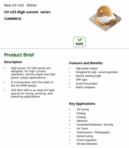 Seoul ชิปหลอดไฟบ่ม3.6V แบบดั้งเดิมและใหม่ไฟ LED UV สำหรับการตรวจจับของปลอม - Product Image 2