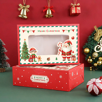Boîte d'emballage personnalisée pour boulangerie, boîte à emporter de qualité supérieure pour Noël, boîte à gâteaux, boîte à biscuits avec fenêtre