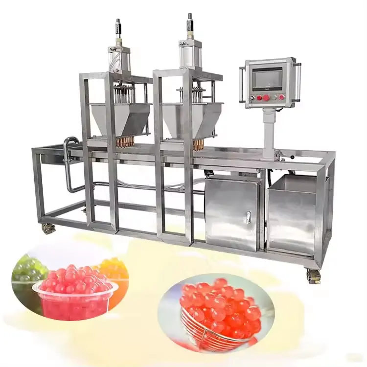 Linea di produzione automatica di sfere di cristallo agar naturale di frutta che fa scoppiare il succo di boba che riempie la macchina per fare il tè della bolla della perla