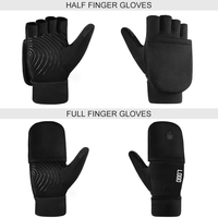Gants d'hiver unisexes, imperméables, thermiques, pour sports de plein air, avec rabat pour les doigts