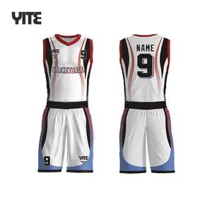 Individuelle reversible Basketball-Uniformen Herren Basketball-Uniform zweiteilig ärmellos klassisches Basketballtrikot Uniform-Design