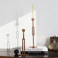 Support de bougie artisanal en aluminium, style Art Déco, motif géométrique, pour table de salle à manger, idéal pour un cadeau de pendaison de crémaillère