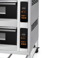 Four à sole électrique commercial en acier inoxydable, 2 niveaux, 4 plateaux, contrôle tactile, pour boulangerie et cuisine